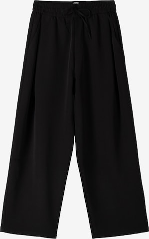 Pantaloni con pieghe di Bershka in nero: frontale