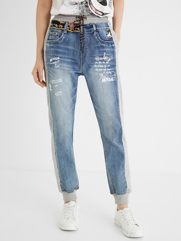 Desigual Tapered Jeans in Blauw: voorkant