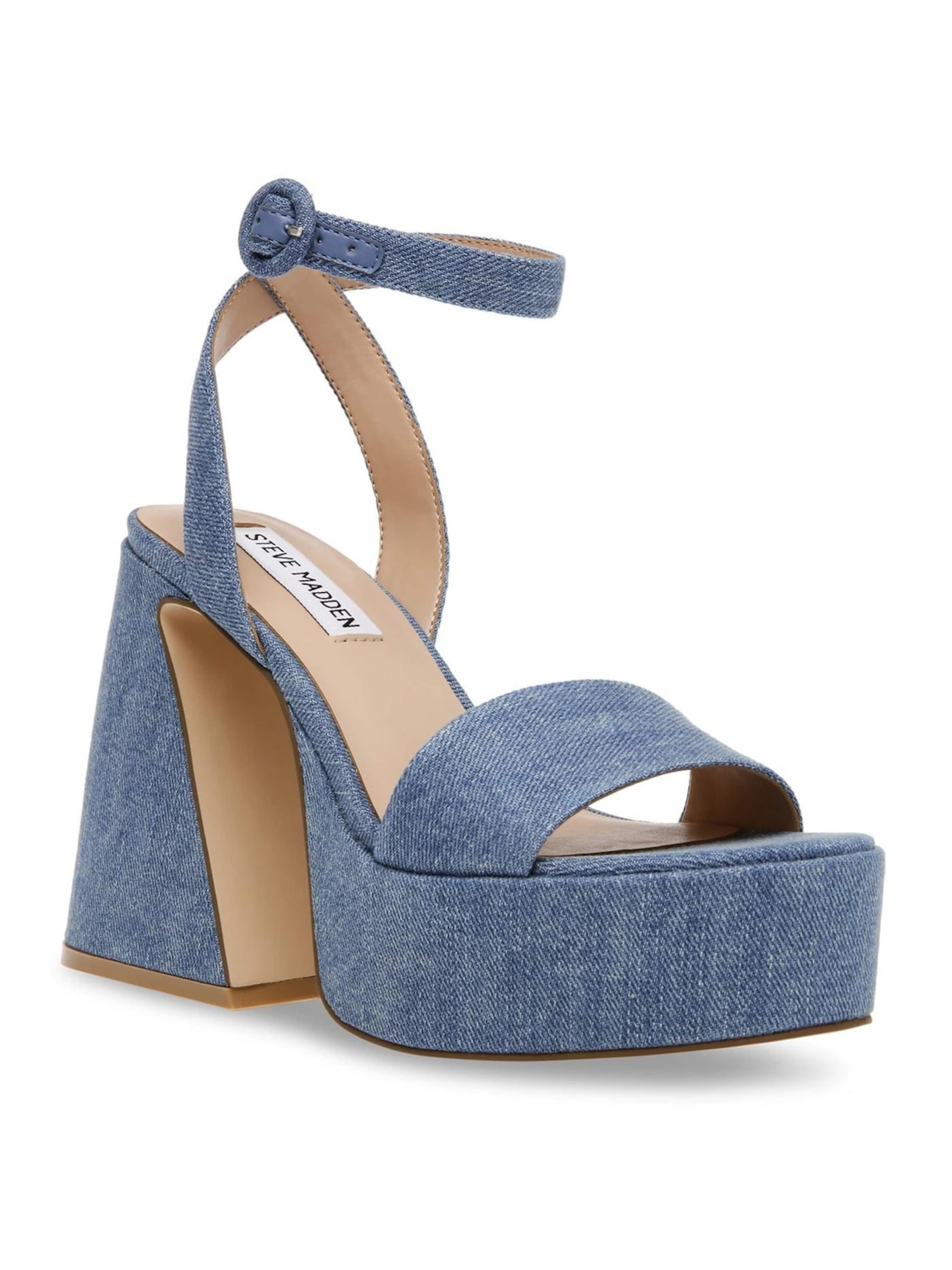 Sandalo 'Paysin Blue Denim Fabric Sandals' di STEVE MADDEN in blu: frontale
