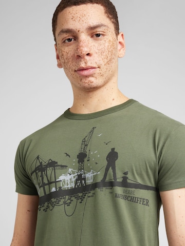 Derbe T-Shirt 'Hafenschiffer' in Grün