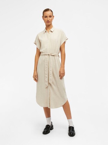 OBJECT Shirt Dress 'Sanne' in Beige: front