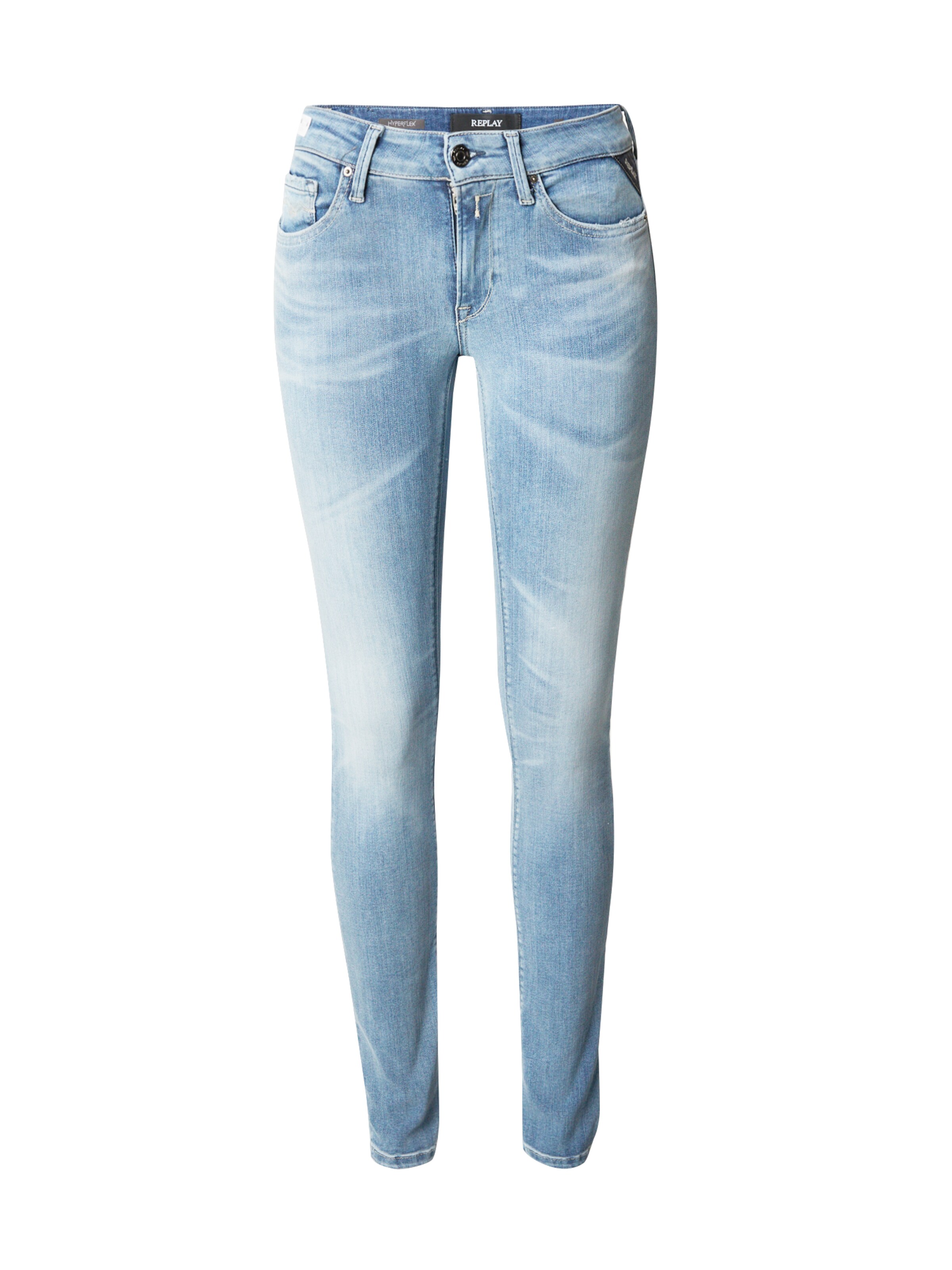 REPLAY Kitsas Teksapüksid 'New Luz', värv sinine: eest vaates