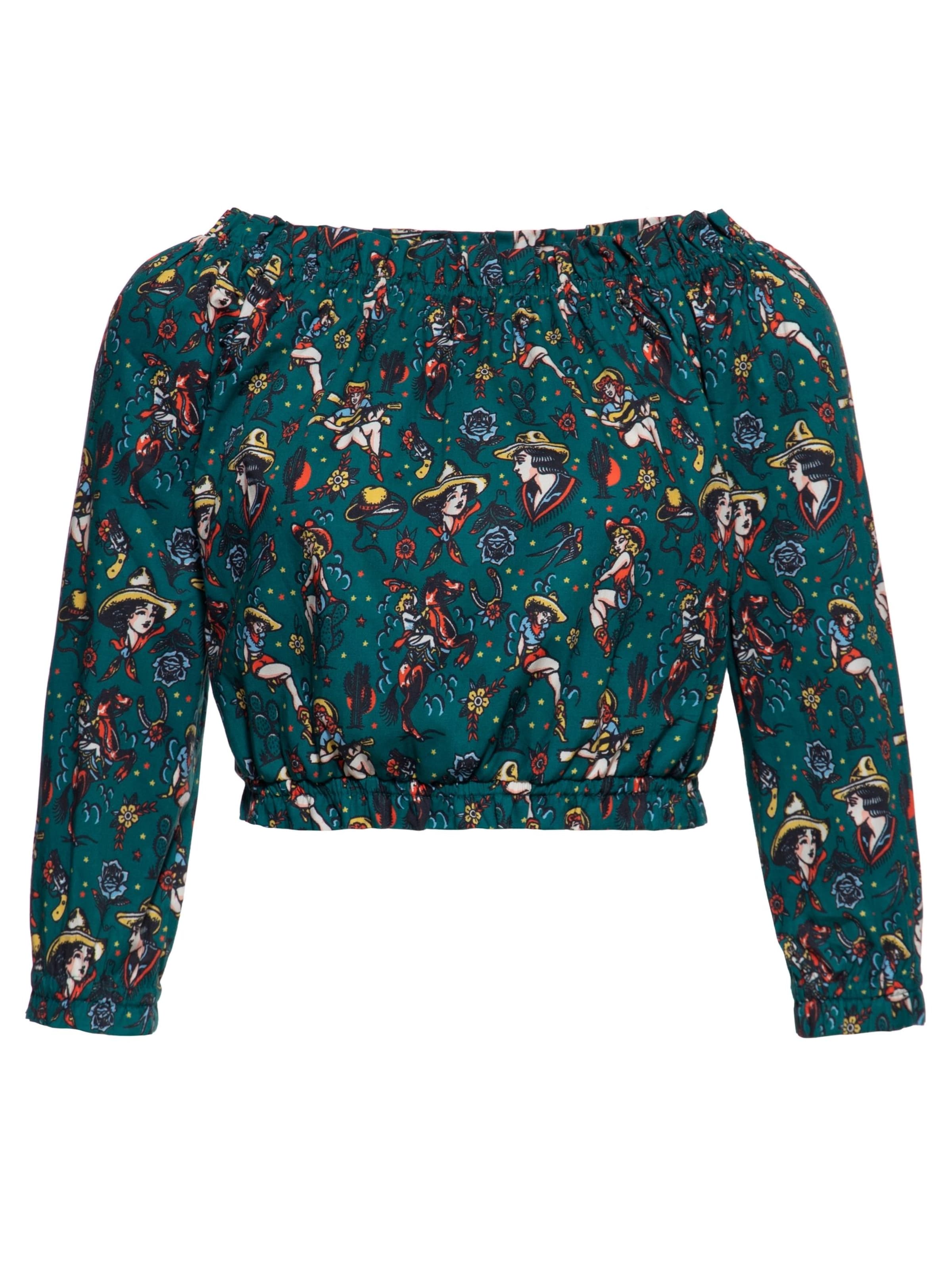 Queen Kerosin Blouse 'Cowgirl' in Green, Item view