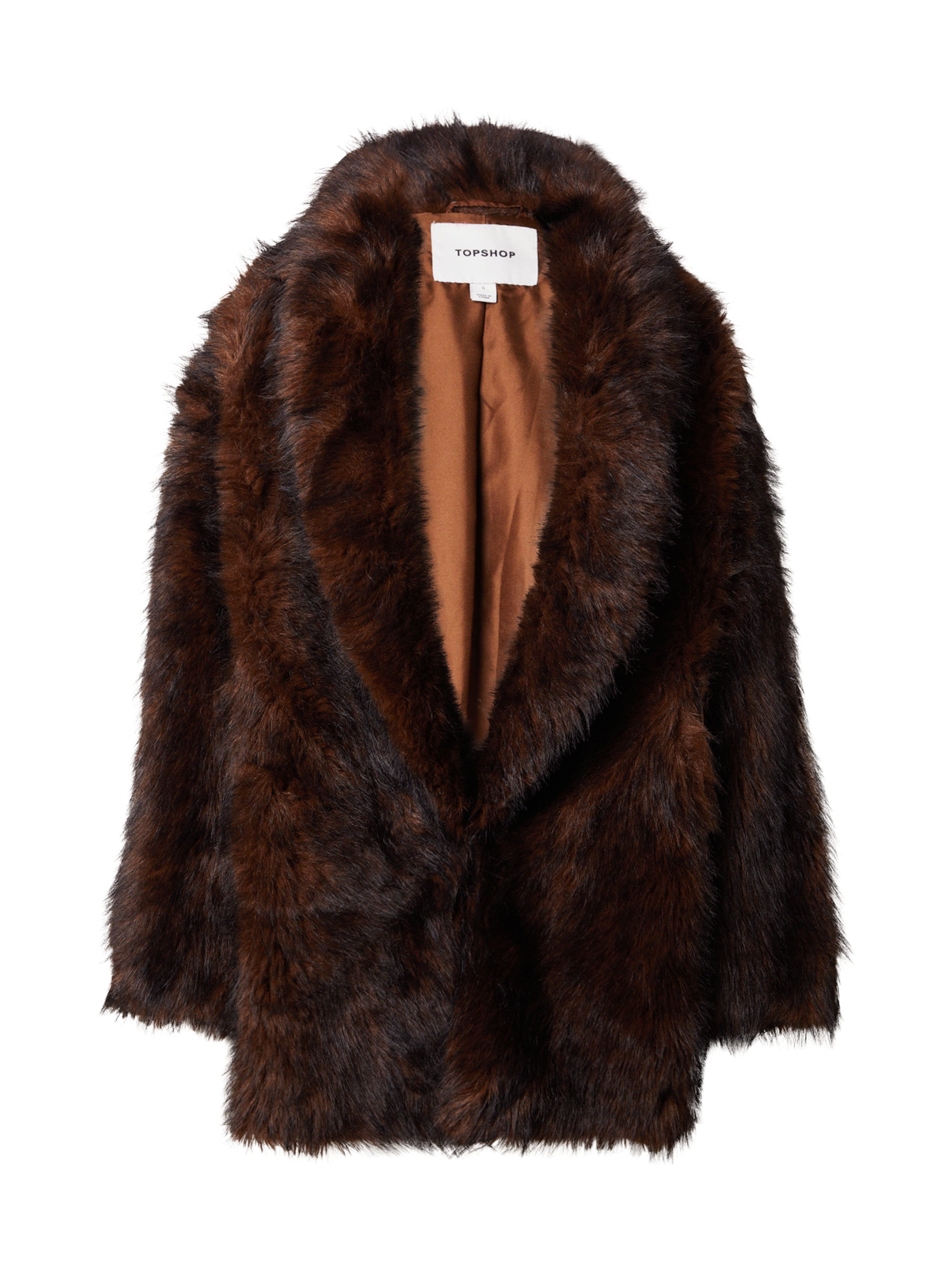 TOPSHOP Χειμερινό παλτό σε καφέ: μπροστά