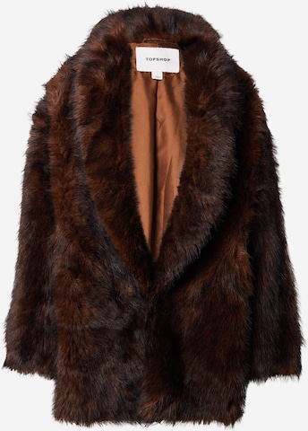 brūns TOPSHOP Ziemas mētelis: no priekšpuses