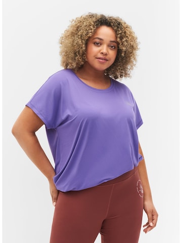 Active by Zizzi Functioneel shirt 'Abasic' in Lila: voorkant