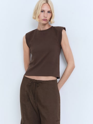 MANGO Top 'ROBERTA-H' | rjava barva: sprednja stran