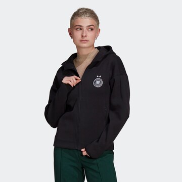 ADIDAS SPORTSWEAR Athletic Zip-Up Hoodie in Black: front