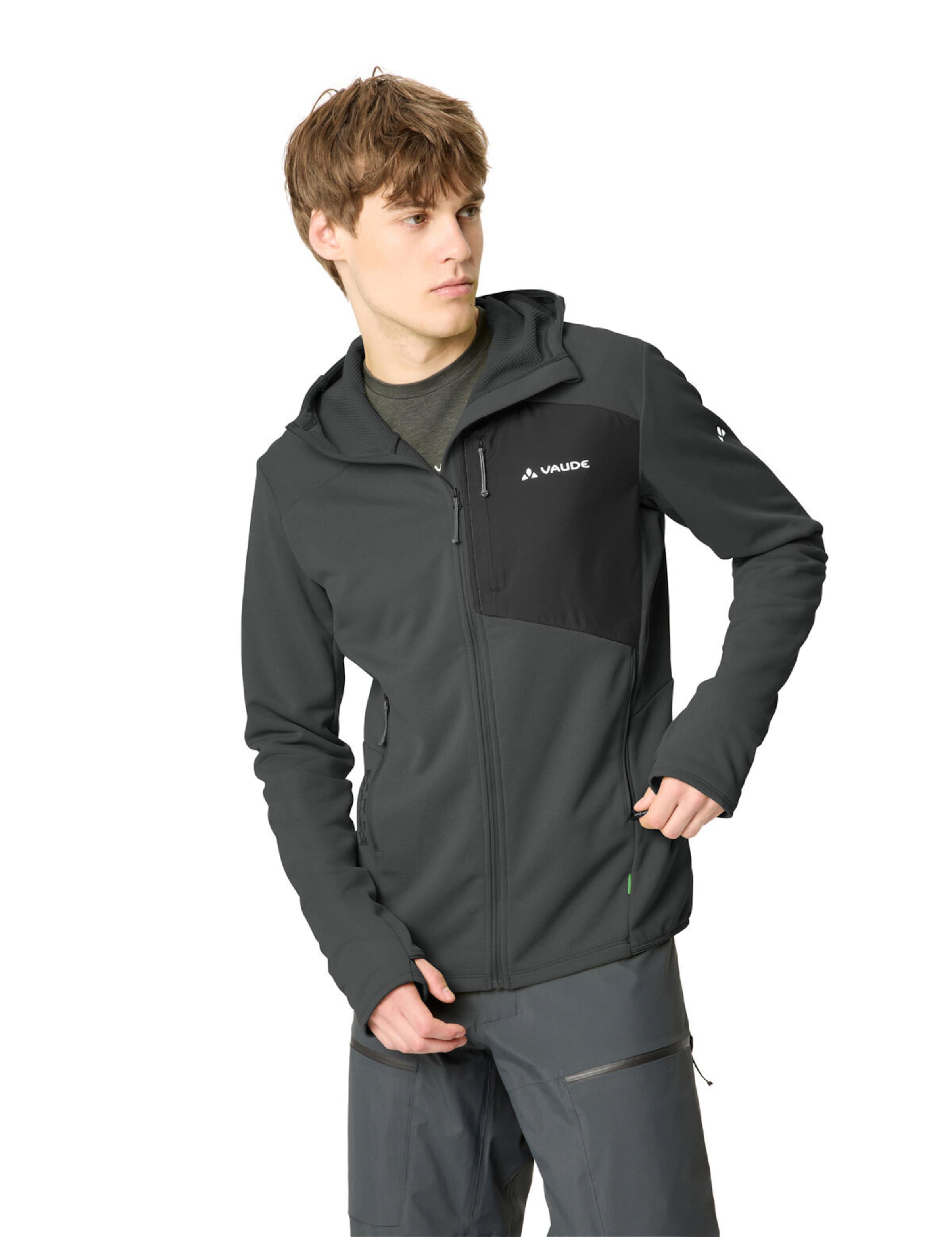 VAUDE Athletic fleece jacket 'Monviso III' in Grey