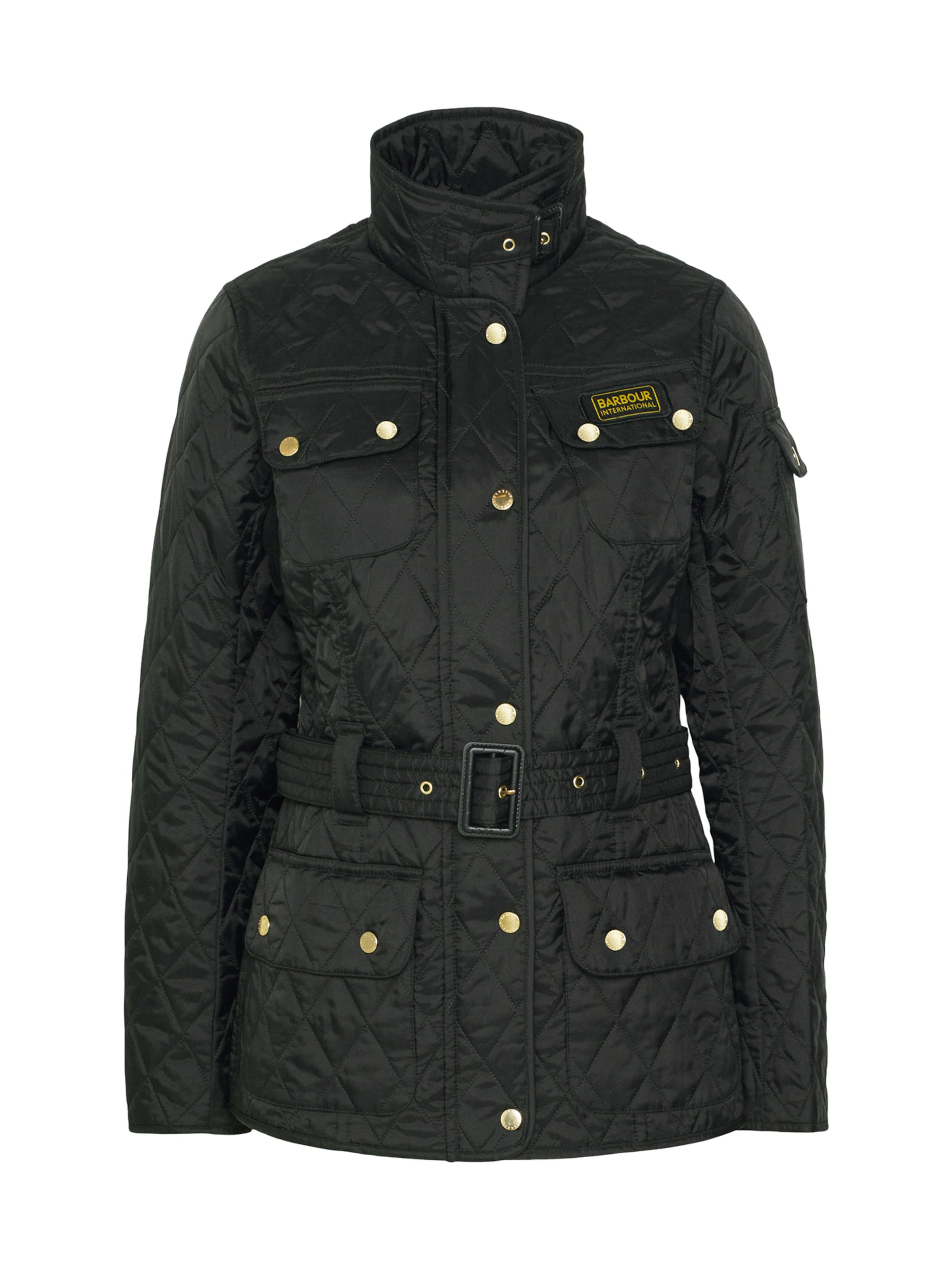 Barbour International Φθινοπωρινό και ανοιξιάτικο μπουφάν σε μαύρο: μπροστά