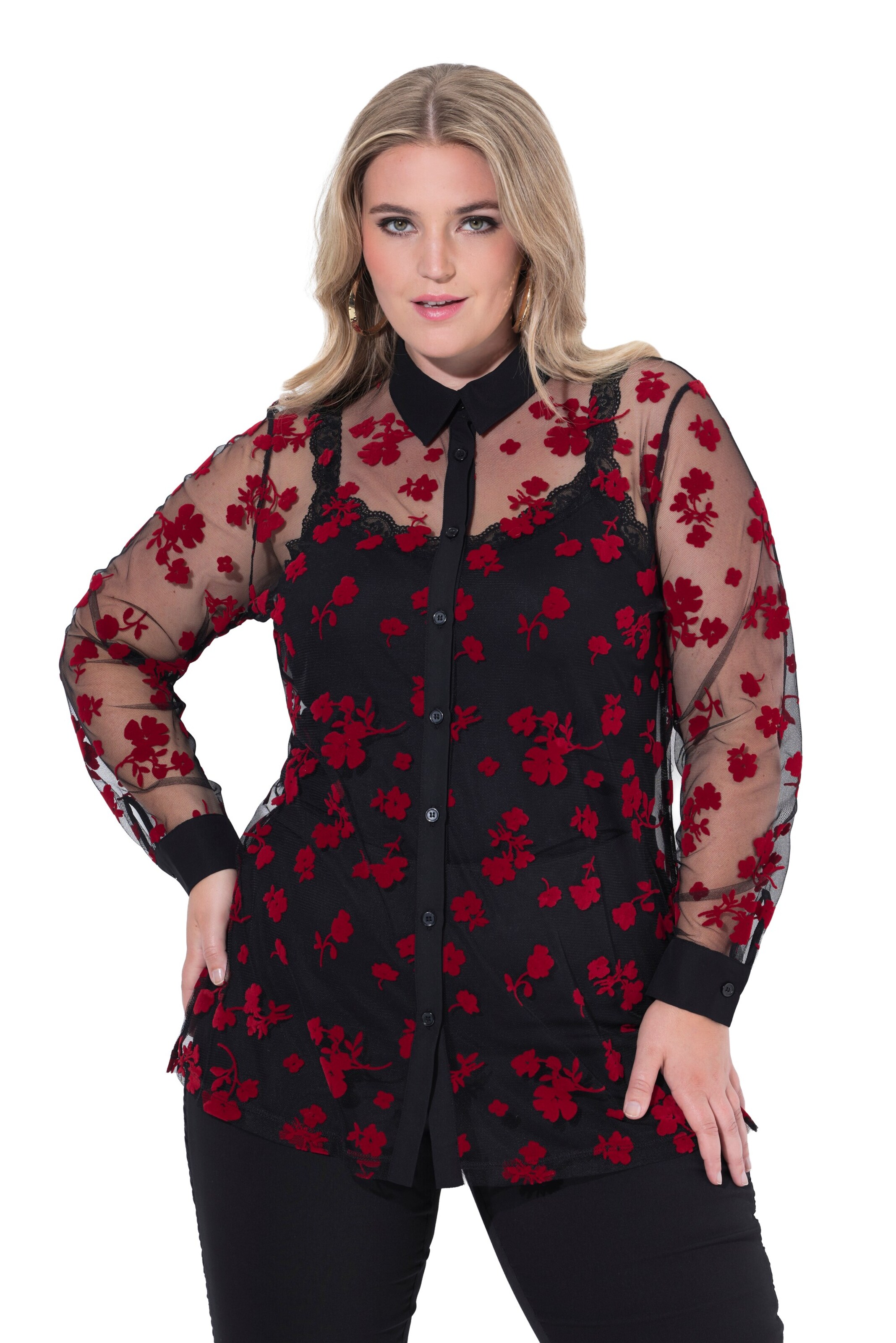 MIAMODA Blouse in Rood: voorkant