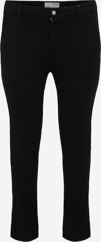 Selected Femme Curve - Slimfit Calças chino 'Miley' em preto: frente