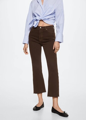 MANGO Flared Jeans 'Sienna' in Brown: front