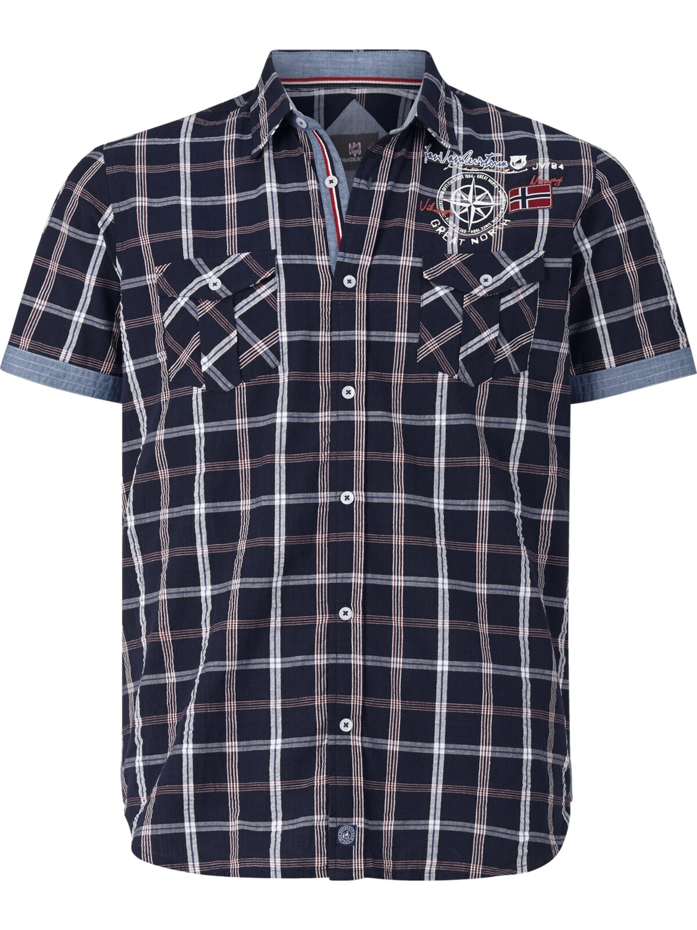 Jan Vanderstorm Comfort fit Button Up Shirt ' Berty ' in Blue: front