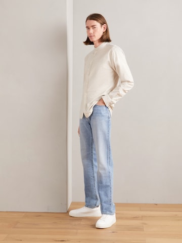 Lindbergh Slim fit Button Up Shirt in Beige