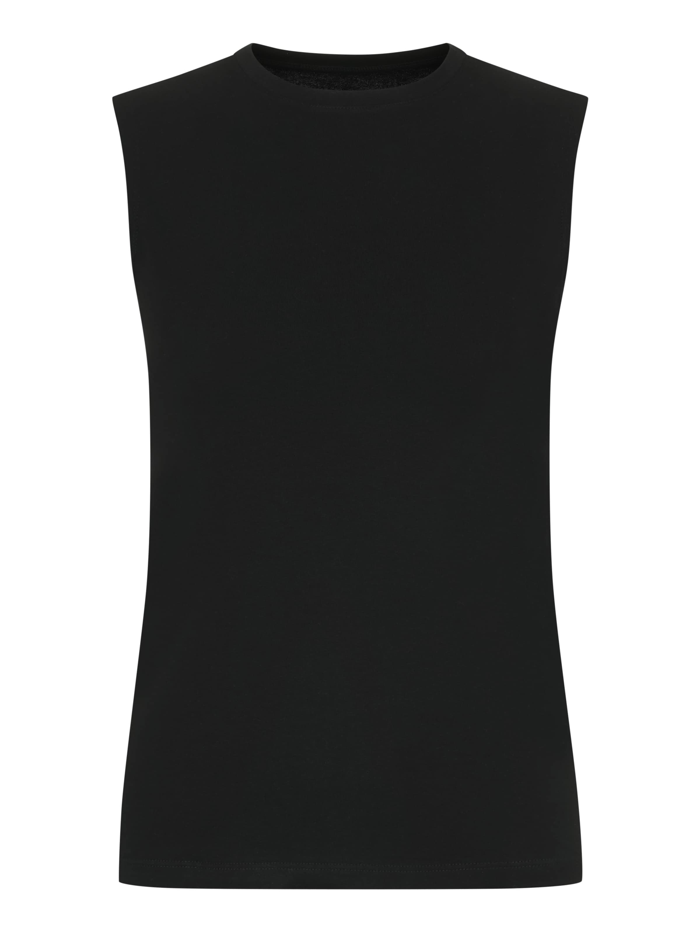 Evoni Shirt 'ärmellos aus Baumwoll-Elasthan-Mix' in Black: front