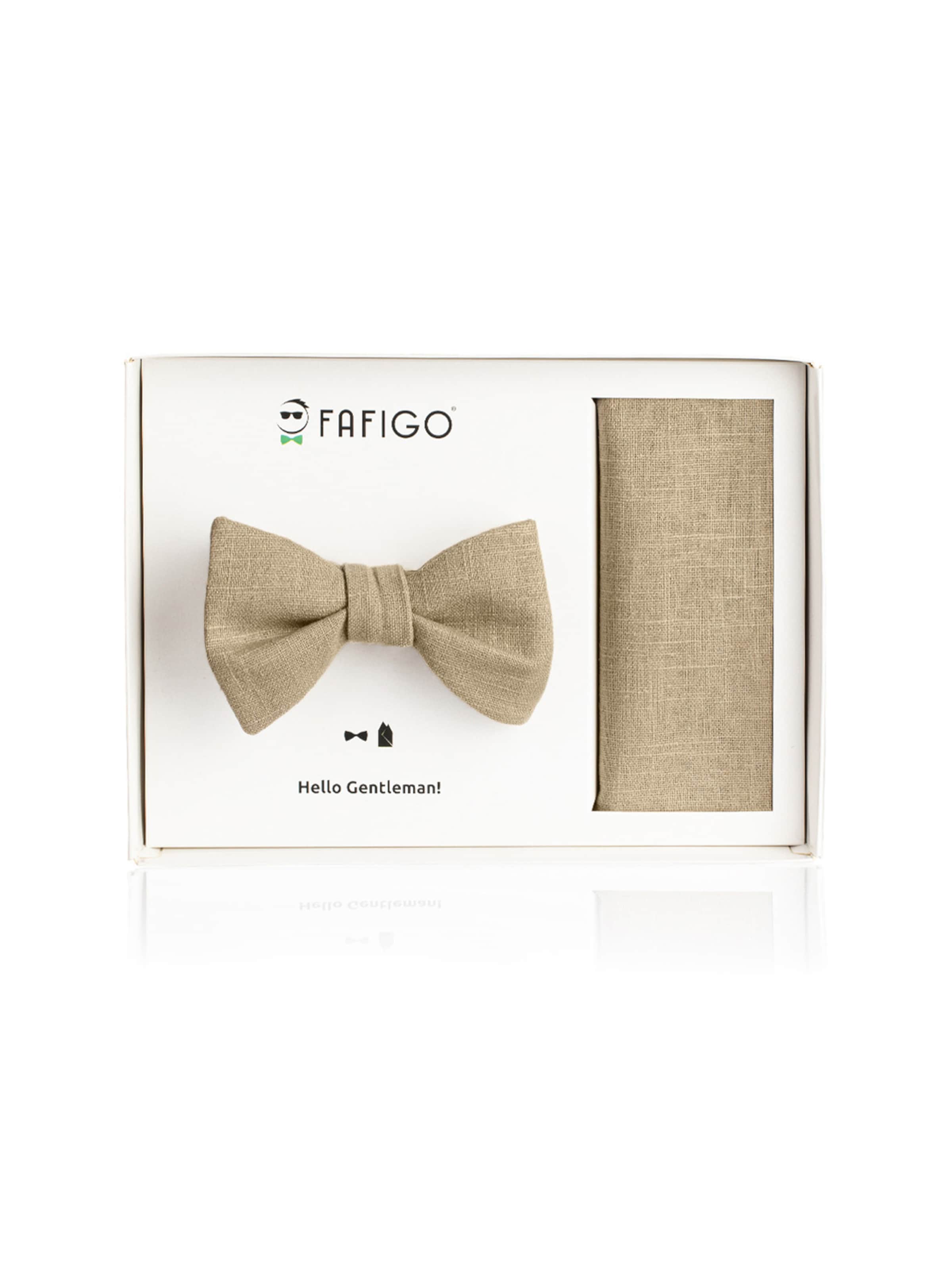 FAFIGO Bow Tie 'Set Nevio' in Beige: front