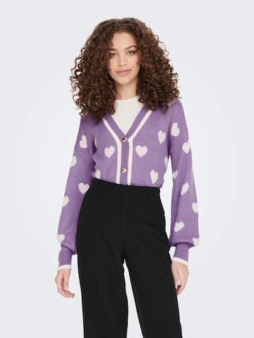 JDY Knit cardigan 'Romance' in Purple: front