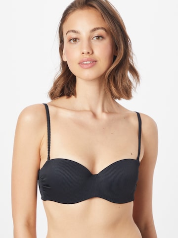 Bandeau Sutien costum de baie de la ROXY pe negru: față