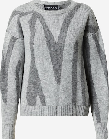 PIECES Sweater 'KAMILLA' in Grey: front