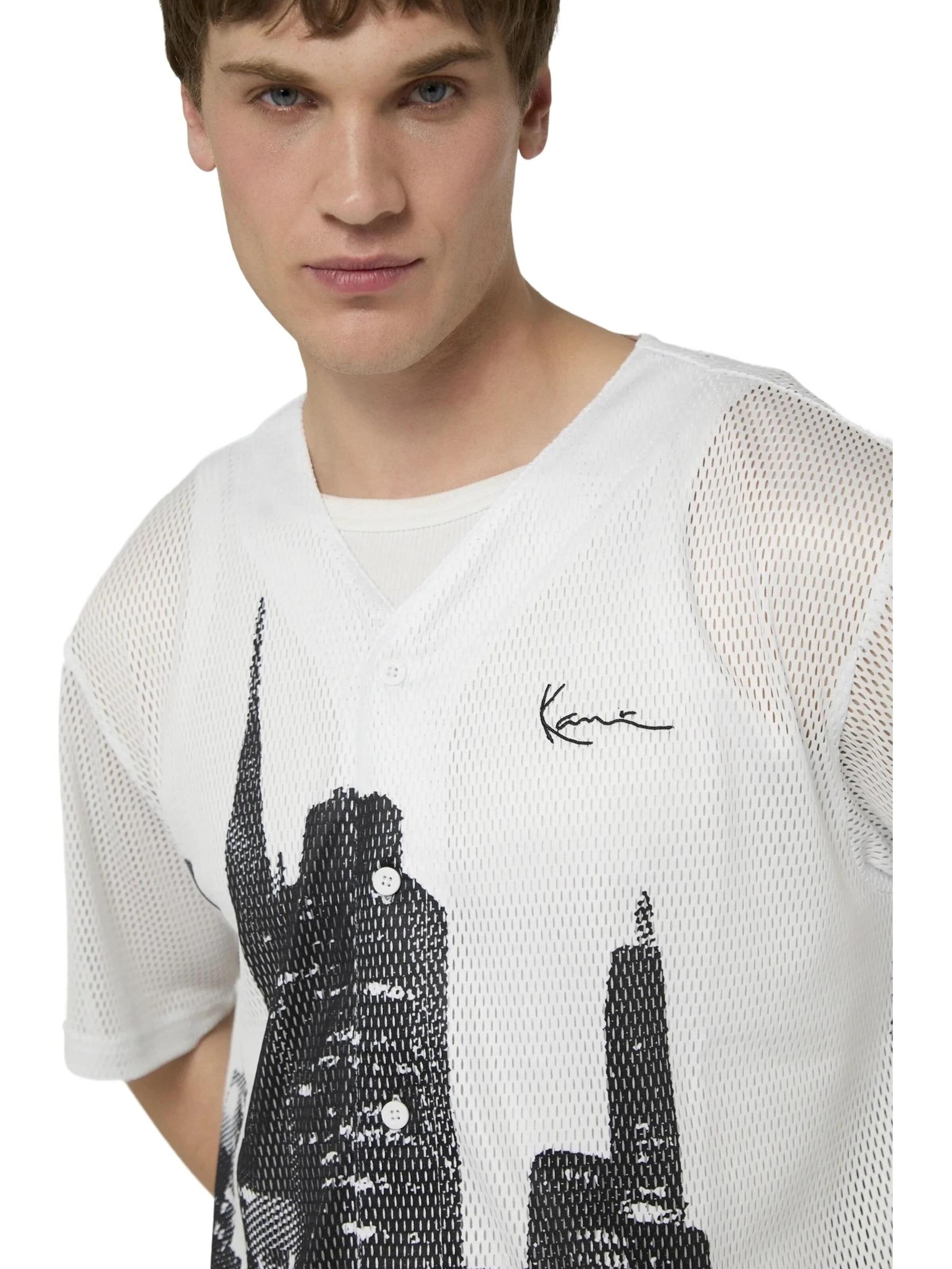 Karl Kani - Camiseta 'Camisa karl kani blanca signature mesh baseball shirt' en blanco