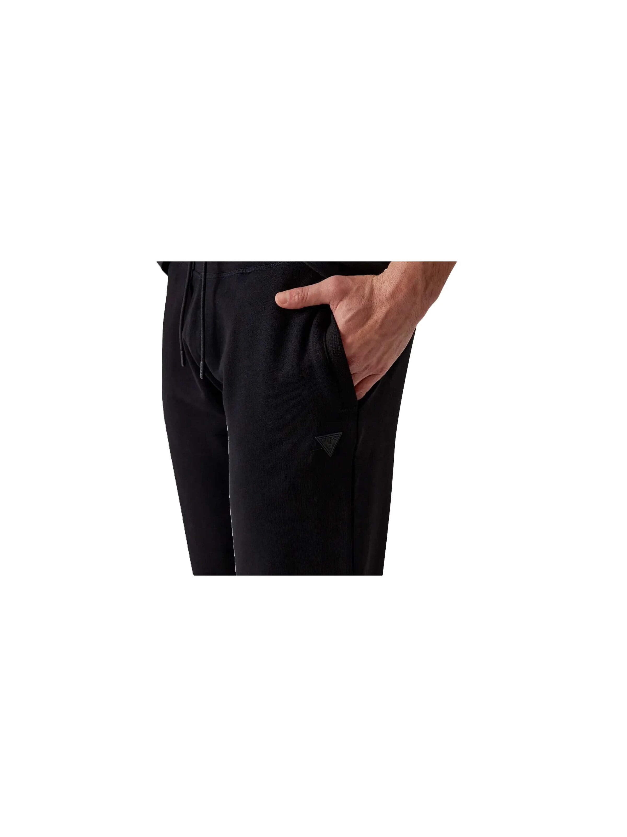 GUESS - regular Pantalón deportivo 'Mini triangle' en negro