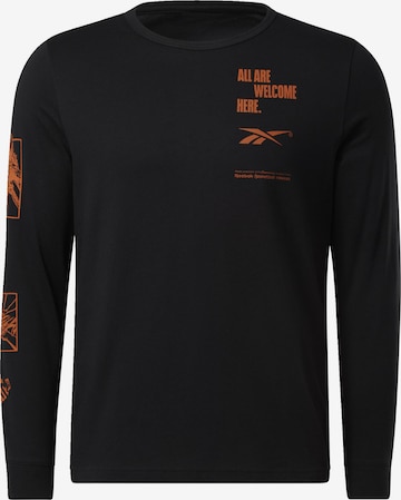 Reebok Shirt 'All Are Welcome Here' in Schwarz: predná strana