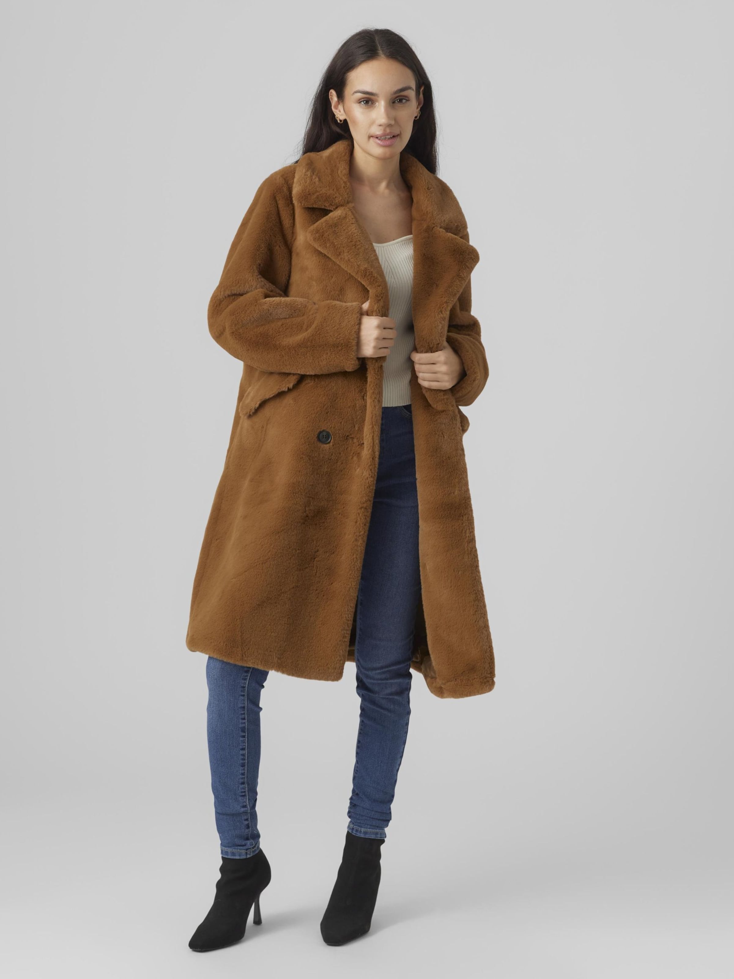 Vero moda holly on sale long teddy jacket