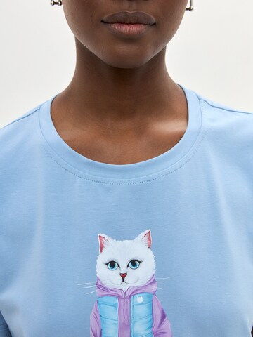 CAT by Maniita Lacitta Shirt mit Katzenprint WALKING CAT in Blau