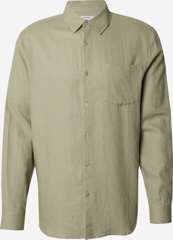 DAN FOX APPAREL Regular fit Button Up Shirt 'Taha' in Green: front