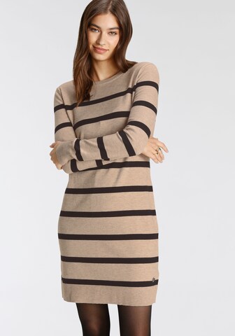 TAMARIS Knitted dress in Beige: front