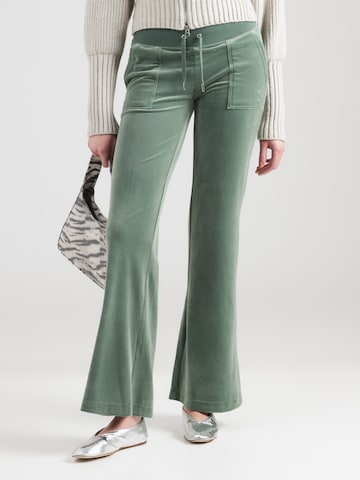 évasé Pantalon 'LAYLA' Juicy Couture en vert : devant
