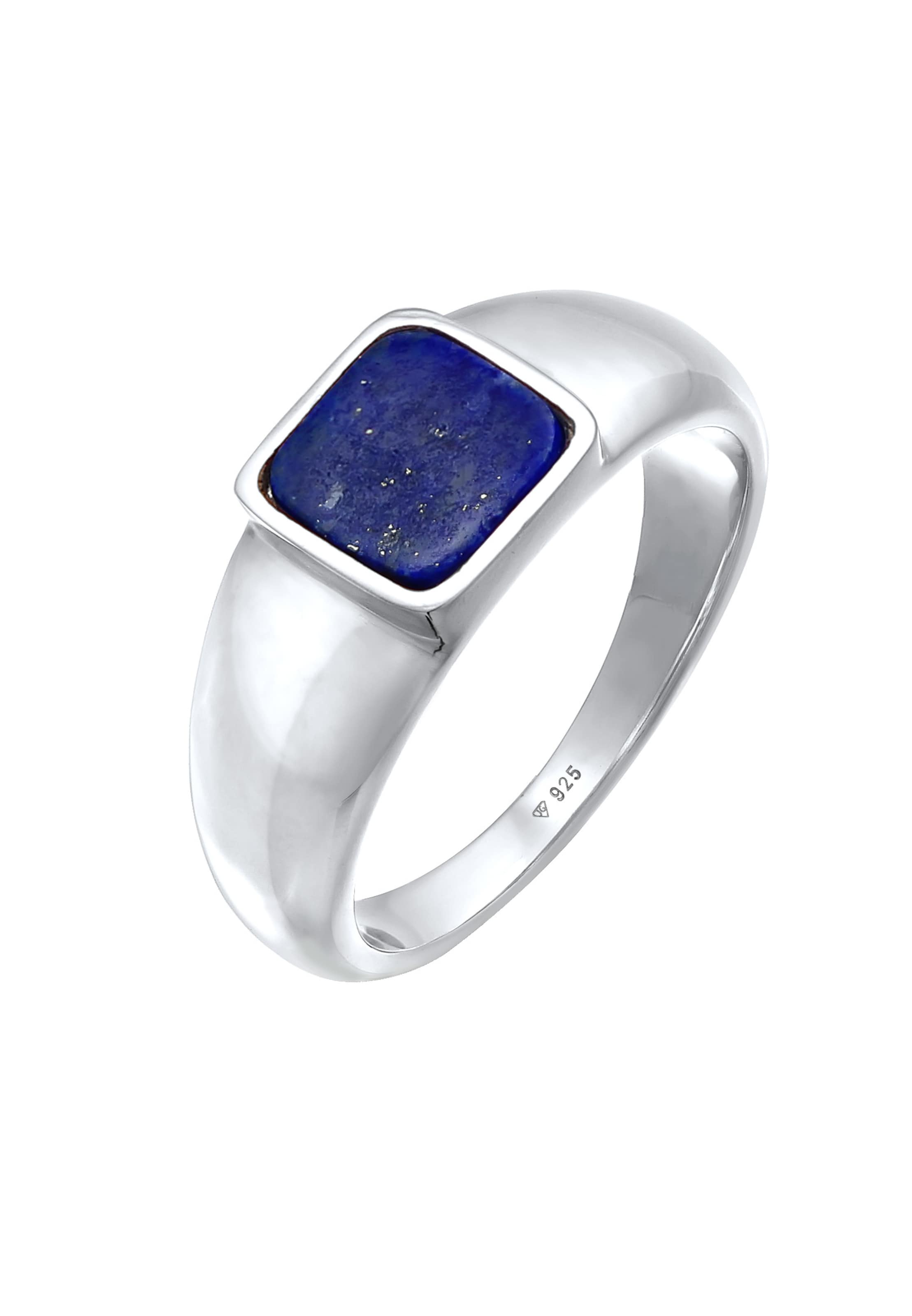 Männer Schmuck KUZZOI Ring Enamel, Siegelring in Dunkelblau, Silber - MC08486 Männer Schmuck KUZZOI Ring Enamel, Siegelring in Dunkelblau, Silber - MC08486