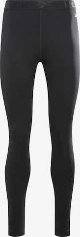 Skinny Pantaloni sport de la Reebok pe negru: față