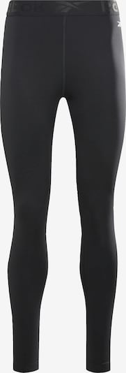 Reebok Sport Calças de desporto em preto / branco, Vista do produto