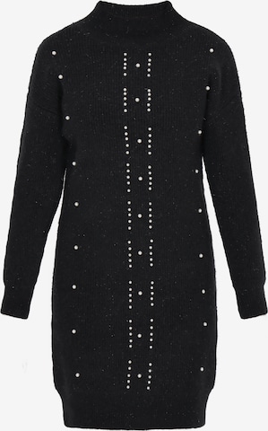 faina - Vestido de malha em preto: frente