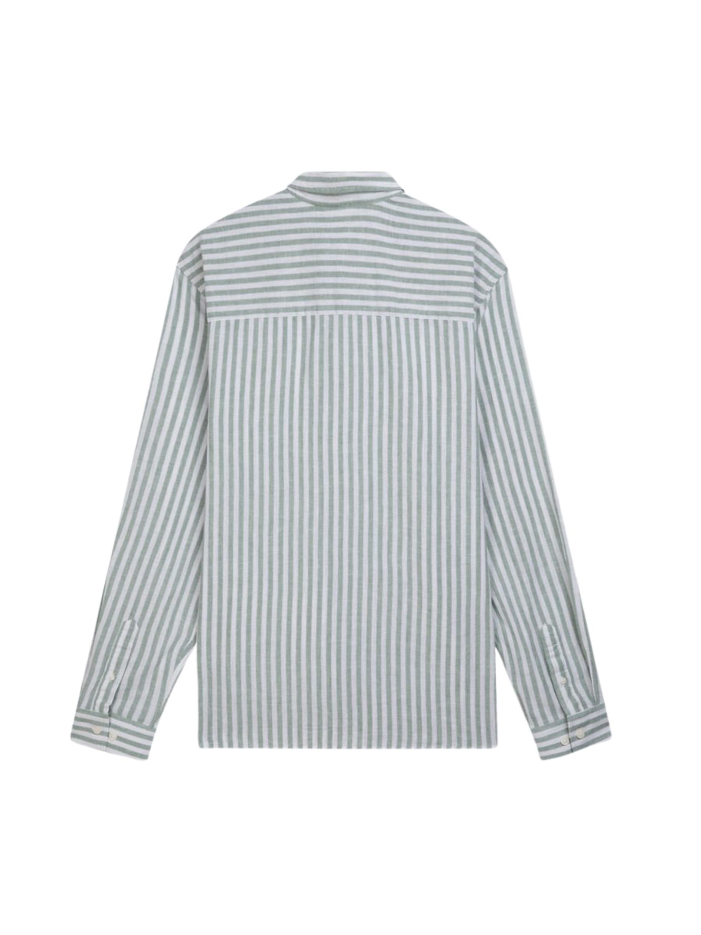 LTB Jeans - Ajuste regular Camisa 'LTB Jeans Herrenhemd mit Streifenmuster und Print' en verde