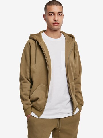 Urban Classics Zip-Up Hoodie in Green: front