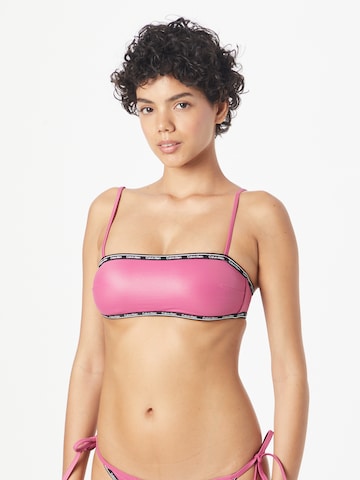 Bandeau Hauts de bikini Calvin Klein Swimwear en rose : devant