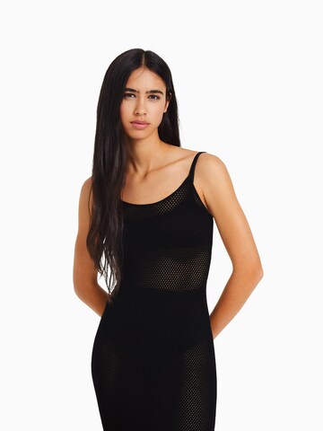 Bershka Knitted dress in Black: front