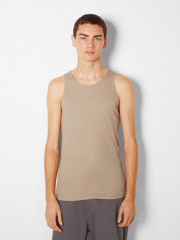 T-Shirt Bershka en beige : devant