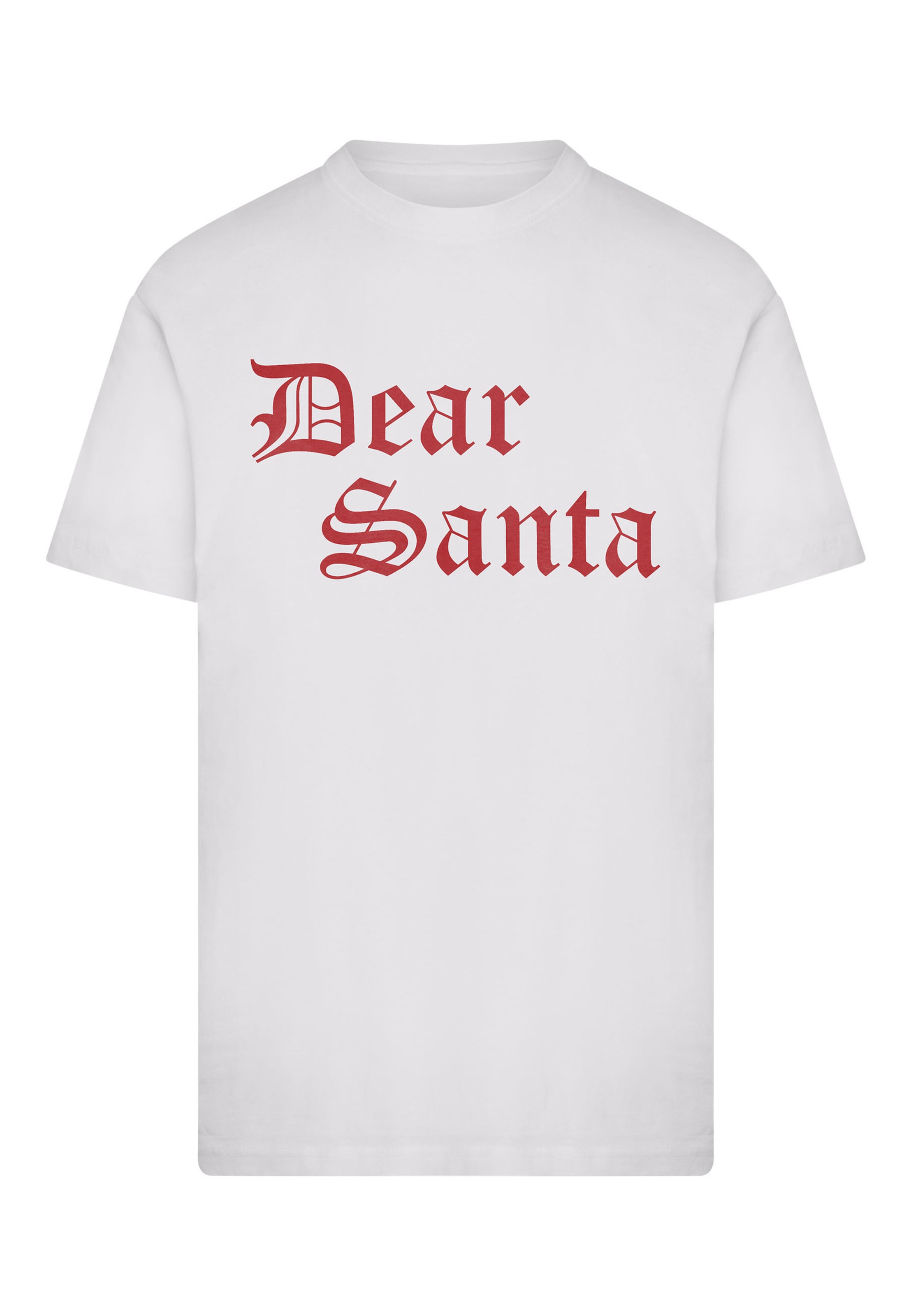 Maglietta 'Dear Santa' di Mister Tee in bianco: frontale