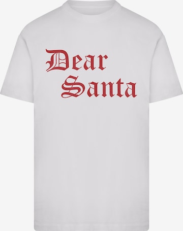Mister Tee - Camisa 'Dear Santa' em branco: frente