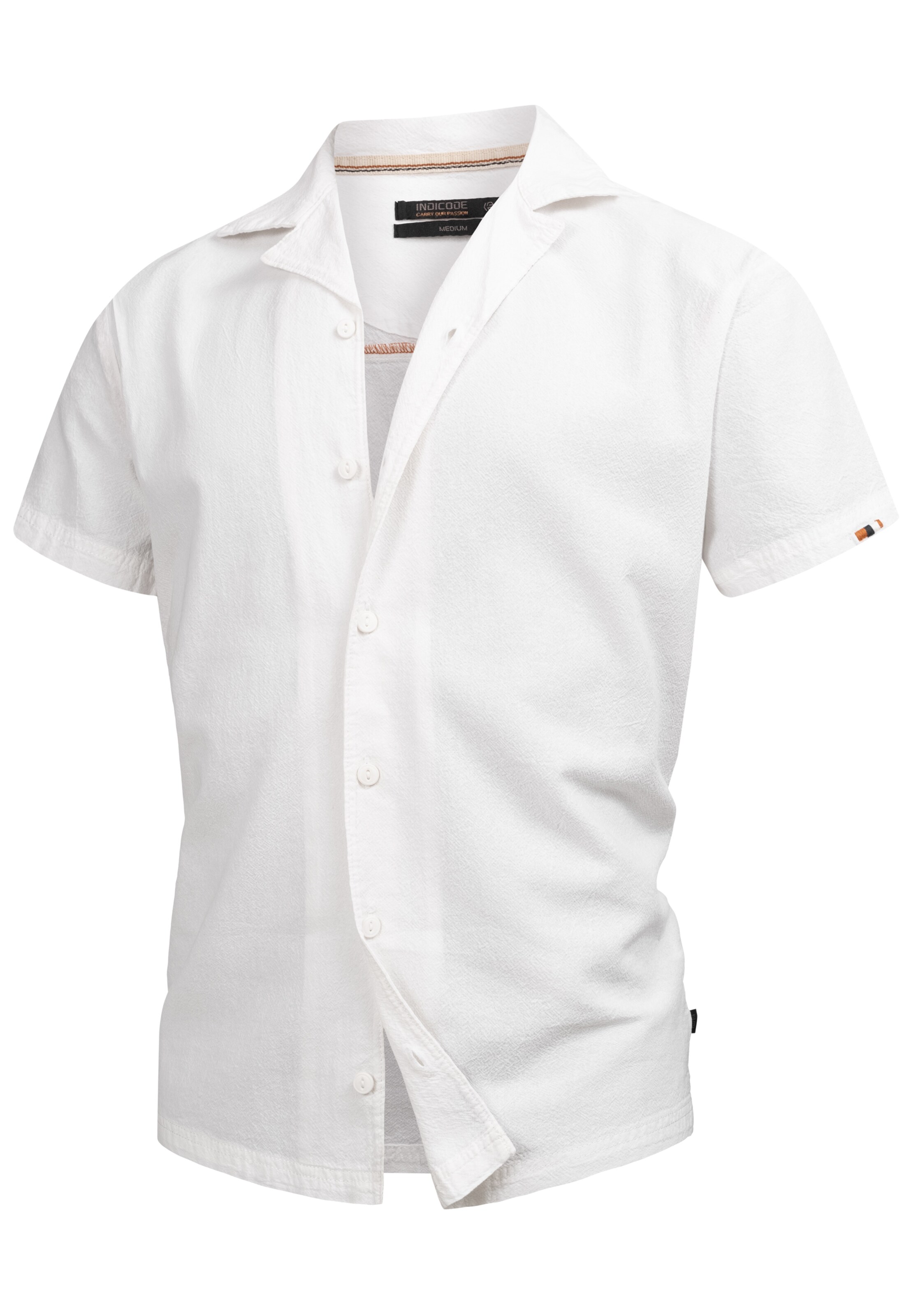 INDICODE JEANS Regular fit Button Up Shirt ' INRycroft ' in White: front