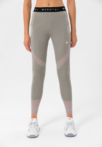 MOROTAI Skinny Sporthose 'Naka' in Grau: Vorderseite