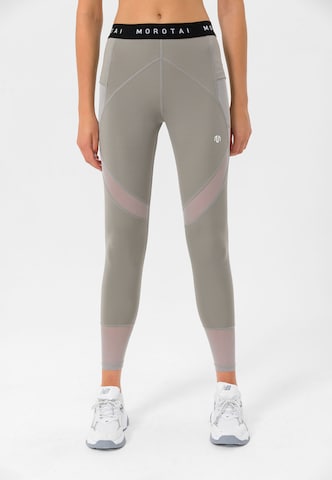 Skinny Pantalon de sport 'Naka' MOROTAI en gris : devant