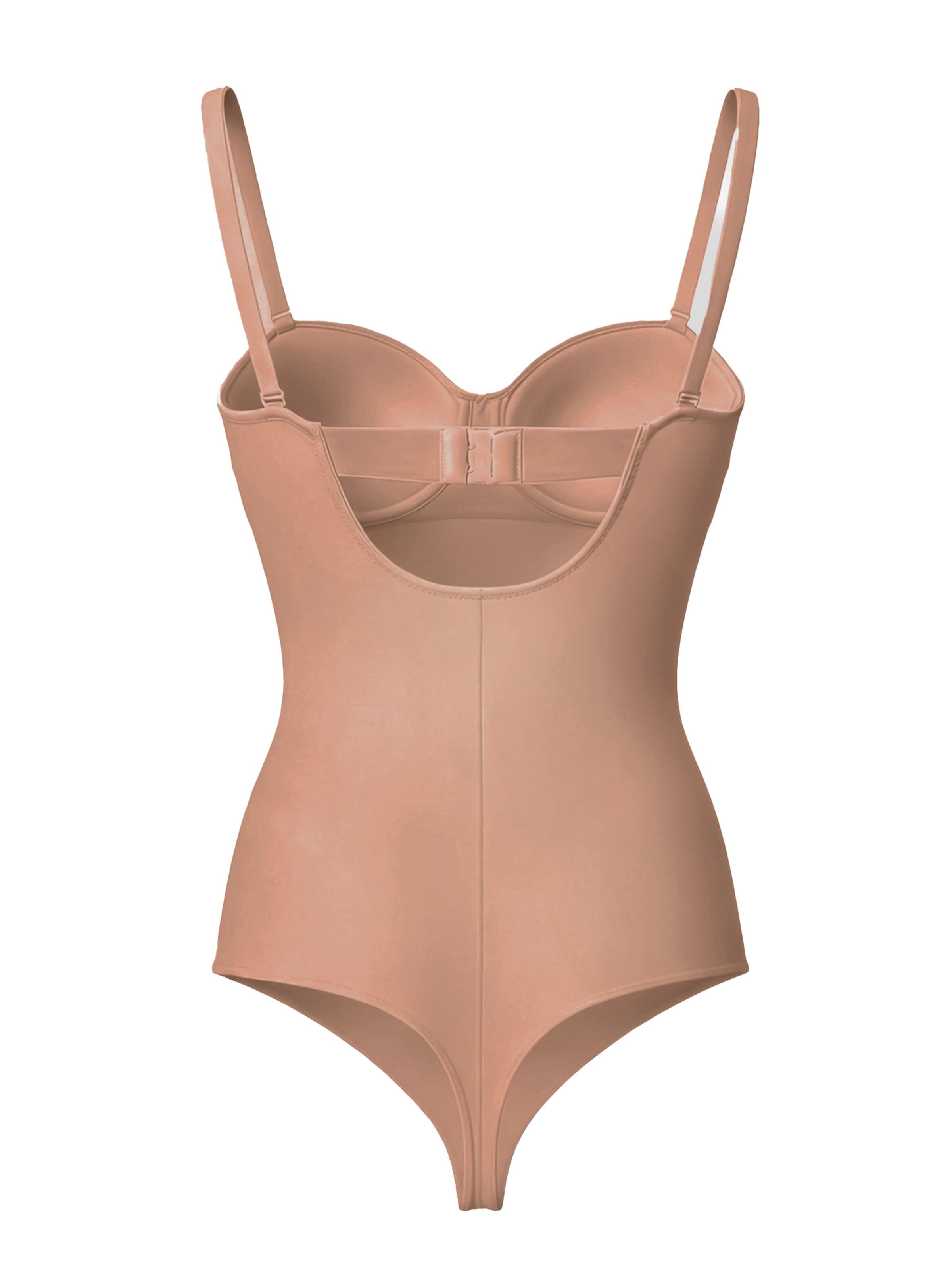 cfab - Body moldeador 'Push-Up integrierter Bodysuit mit String' en beige