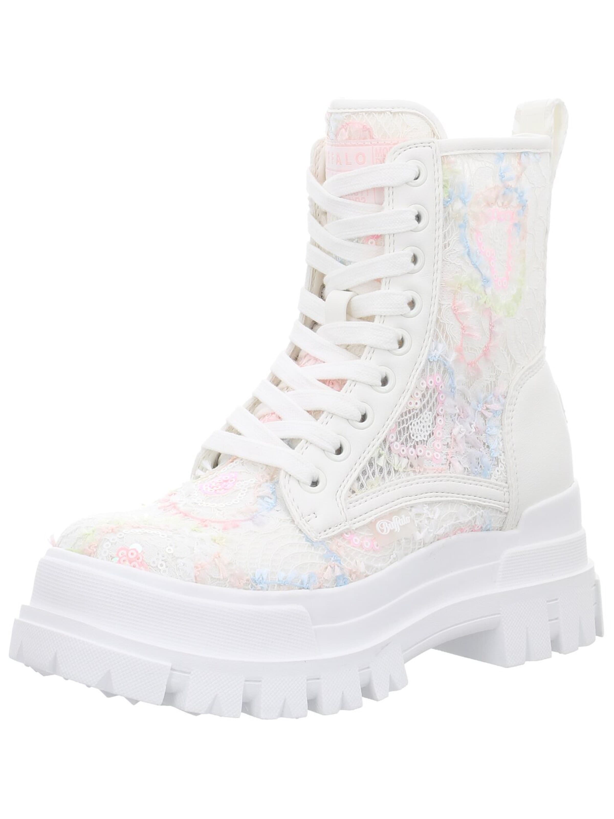 BUFFALO Lace-Up Boots 'Damen Stiefelette 1622576 Textil in weiß' in 36 in White, Item view