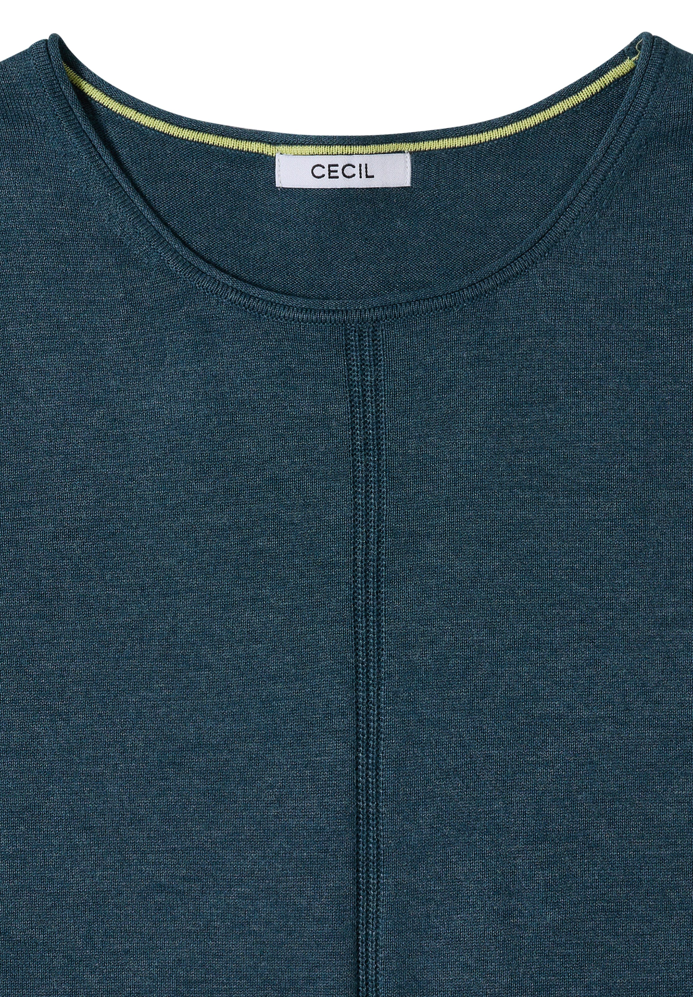 CECIL Basic Pullover mit Rundhals in Unifarbe in Blau