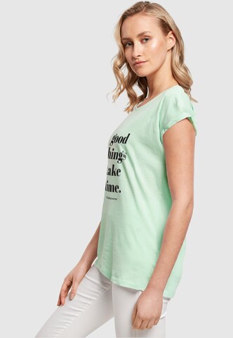 Merchcode Shirt 'Good Things Take Time' in Green